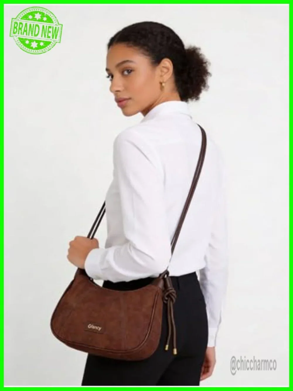 Faux Suede Hobo Bag Soft Crescent Shoulder Crossbody Purse Everyday Bag